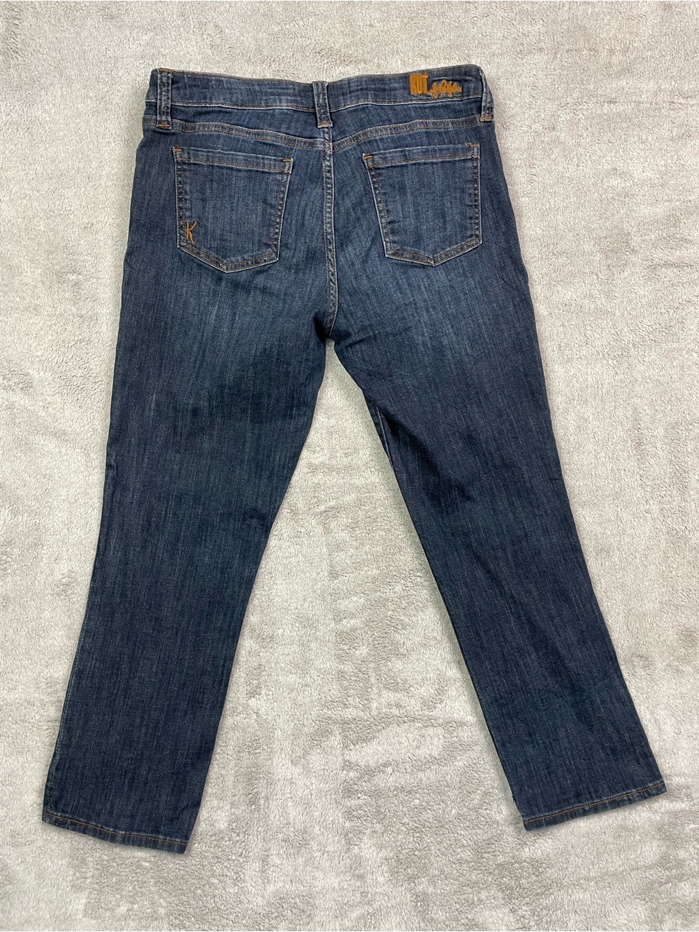 KUT from the Kloth Bardot Crop Skinny Boyfriend Jeans - Dark Wash - Size 8 - Picture 2 of 16